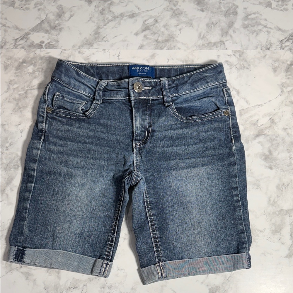 Arizona Jean Company Blue Denim Kids Shorts Size 7 Regular